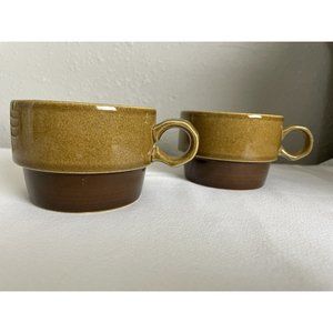 Vintage Mid Century Ekco CANOE 1102 Cup Mug Genuine Stoneware Brown Stackable